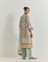 Sage Green Kurta Set With Gota Patti And Cross Stitch Embroidery