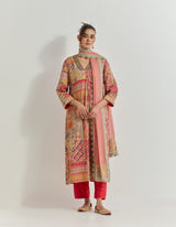 Red And Pink Kurta Set