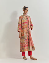 Red And Pink Kurta Set