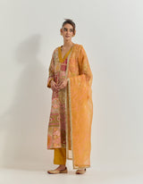 Yellow Kurta Set with Hand Work