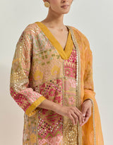 Yellow Kurta Set with Hand Work