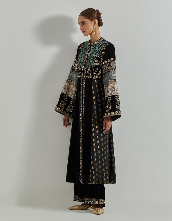 Rangrez Black Anarkali Tunic Paired With Flared Pants