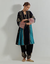 Rangrez Navy Panelled Tunic Set