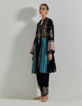 Rangrez Navy Panelled Tunic Set