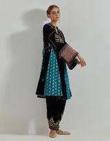 Rangrez Navy Panelled Tunic Set