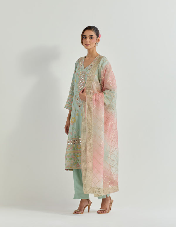 Sage Green Raeth Sharara Set