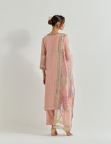 Pink Raeth Kurta Set In Chanderi