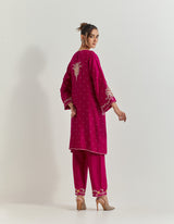 Berry Red Kurta Set with Hand Work