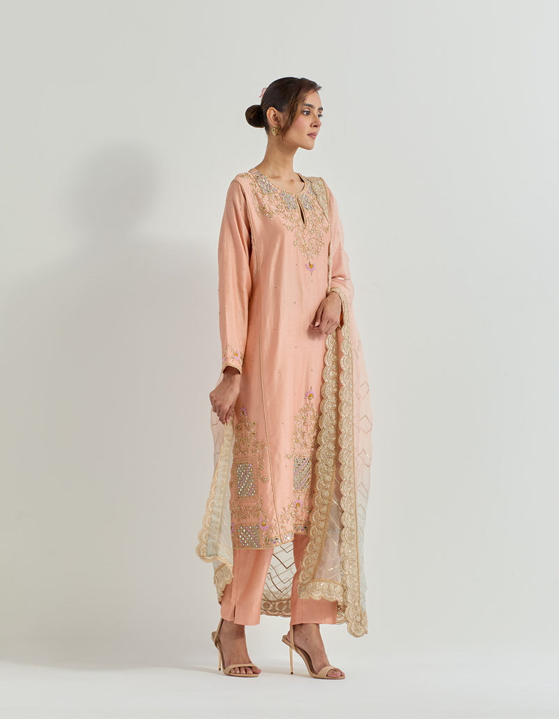 Peach Raeth Kurta Set