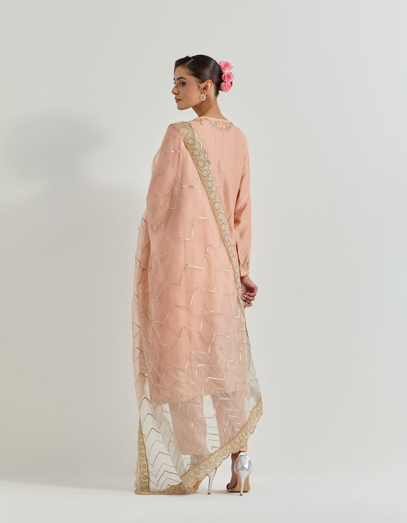 Peach Raeth Kurta Set