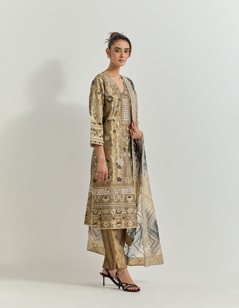 Antique Gold Kurta Set