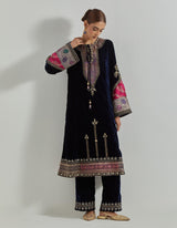 Rangrez Navy Blue Tunic Paired With Flared Pants