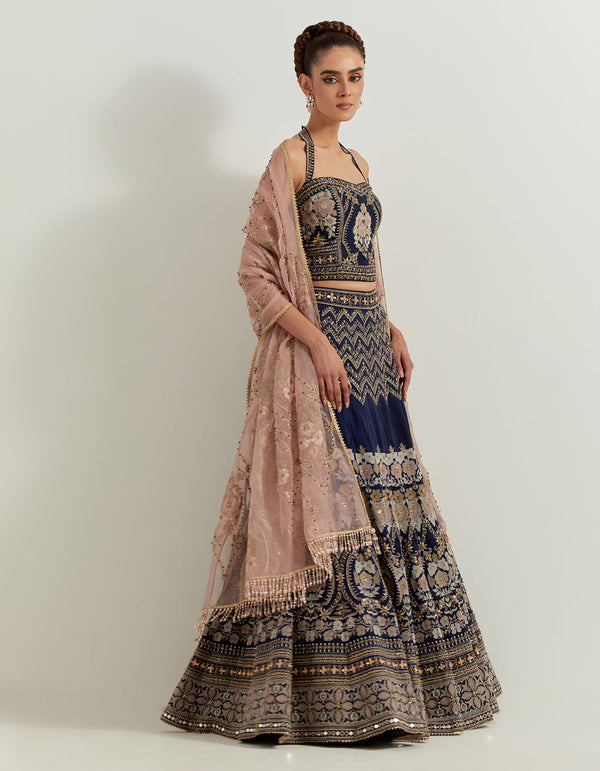 Black Noor Corset Lehenga Set