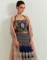 Black Noor Corset Lehenga Set