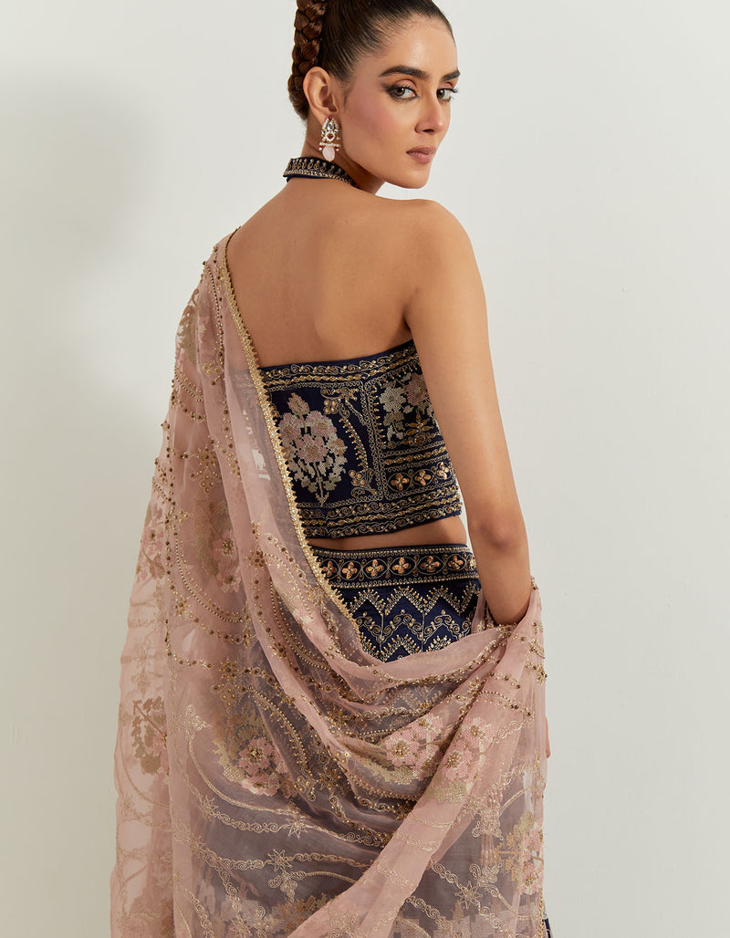 Black Noor Corset Lehenga Set
