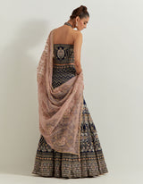Black Noor Corset Lehenga Set