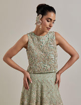 Sage Green Water Glimmer Lehenga Set