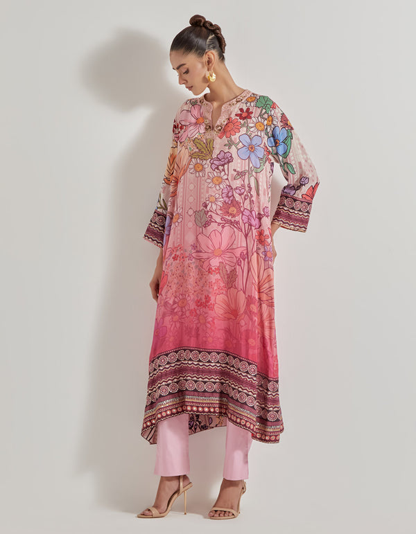 Multicolor Petal Prism Printed Kurta Set