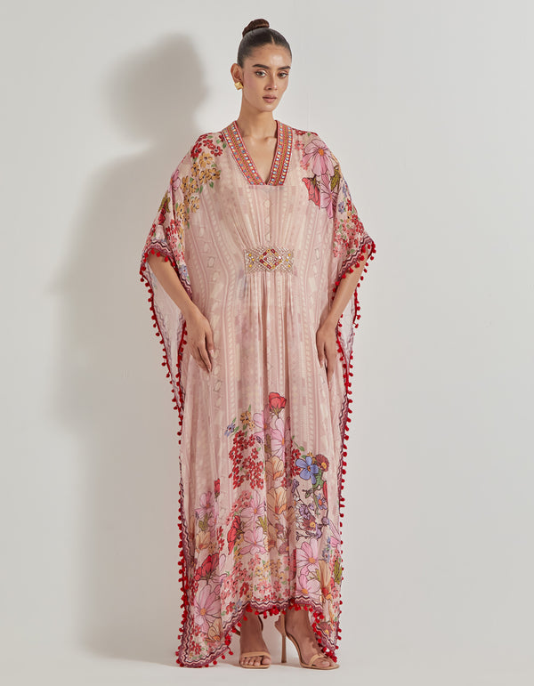 Multicolor Petal Prism Printed Kaftan