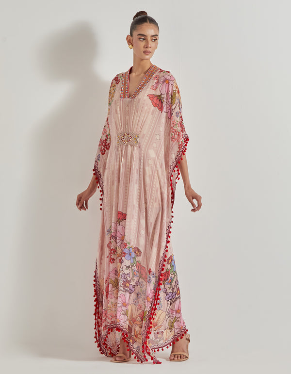 Multicolor Petal Prism Printed Kaftan