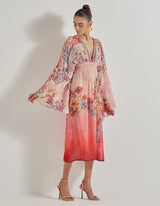 Multicolor Petal Prism Printed Dress