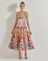 Multicolor Petal Prism Printed Dress