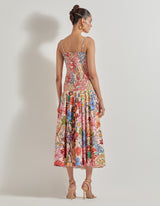 Multicolor Petal Prism Printed Dress