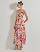 Multicolor Petal Prism Printed Dress