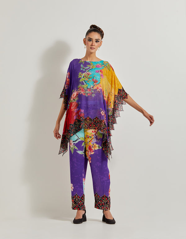 Creeper Georgette Kaftan Paired With Heavy Georgette Creeper Pants