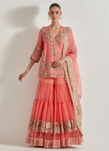 Peach Desert Rose Sharara Set