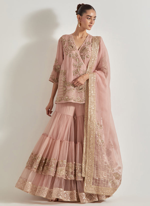 Desert Rose Old Rose Sharara Set