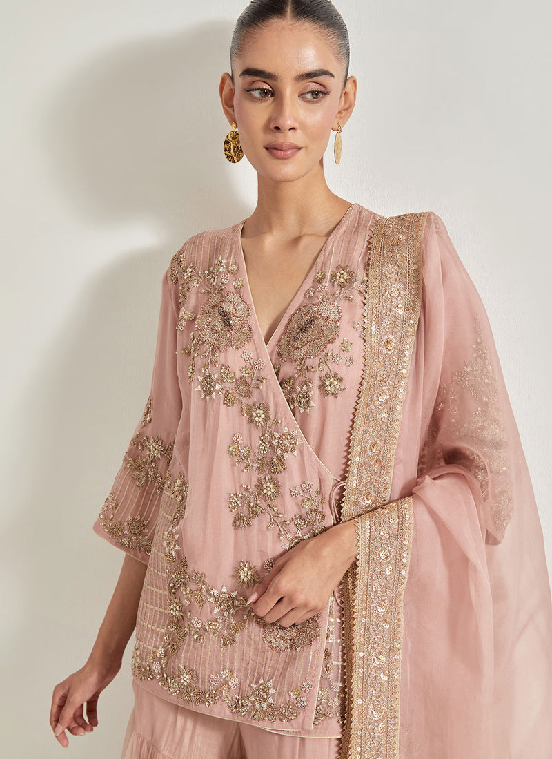 Desert Rose Old Rose Sharara Set