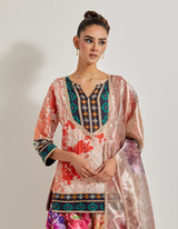 Foresta Sharara Set Paired With Tissue Printed Dupatta