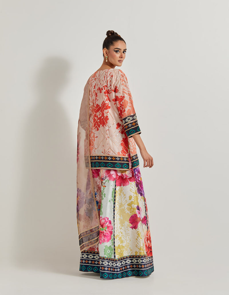 Foresta Sharara Set Paired With Tissue Printed Dupatta