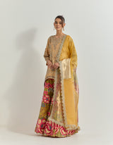 Yellow Sharara Set With Hand Work