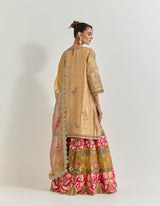 Yellow Sharara Set With Hand Work