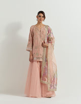 Pink Raeth Chanderi Sharara Set