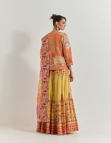 Yellow Sharara Set With Hand Work With Cross Stitch Embroidery