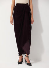 Burgandy Velvet Drape Skirt