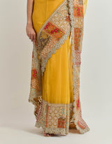 Yellow Saree Set with Hand Work