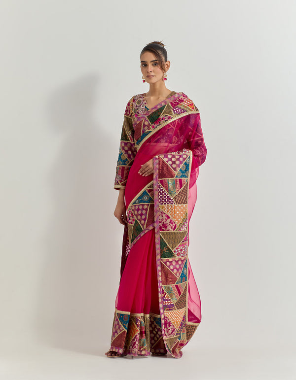 Fuchsia Saree Set