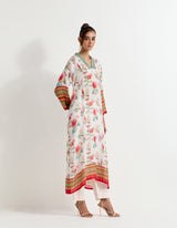 Multi Colour Mdoal Silk Kurta With Pants