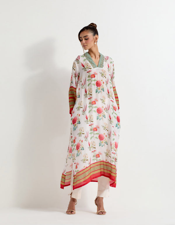 Multi Colour Mdoal Silk Kurta With Pants