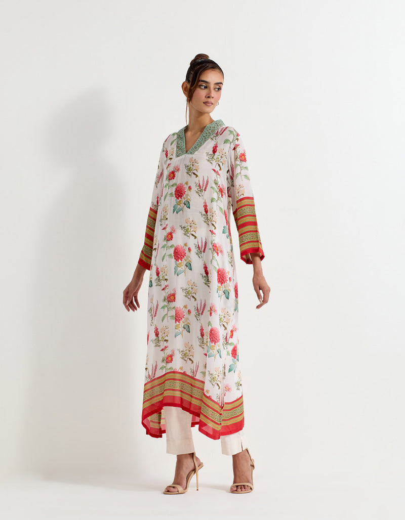 Multi Colour Mdoal Silk Kurta With Pants