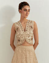 Desert Rose Ombrey Skirt And Waist Coat