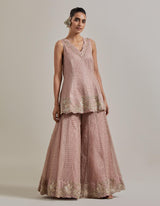 Pink Water Glimmer Sharara Set