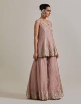 Pink Water Glimmer Sharara Set