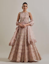 Champagne Pink Water Flimmer Lehenga Set