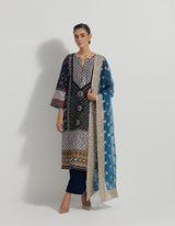 Velveteen Cross Stitch And Gota Patti Embroidered Kurta Paired With Organza Silk Dupatta