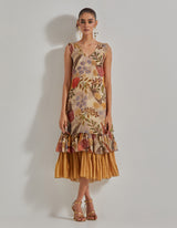 Beige Gypsy Rose Frill Dress
